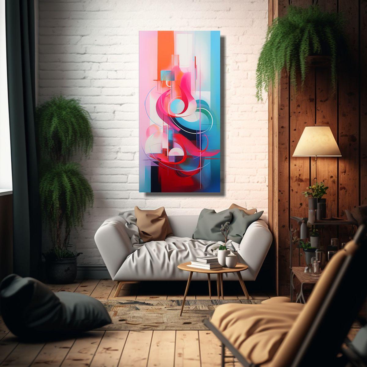 Cuadro Abstracto Belleza Natural Para Salón 70x140cm-2