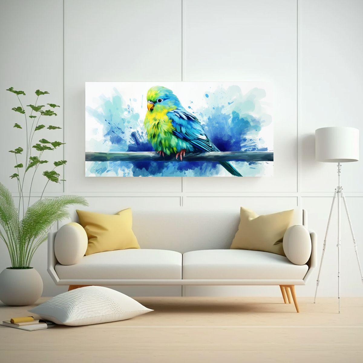 Cuadros Decorativos Neo Pop Art En Verde Y Azul 140x70cm-2