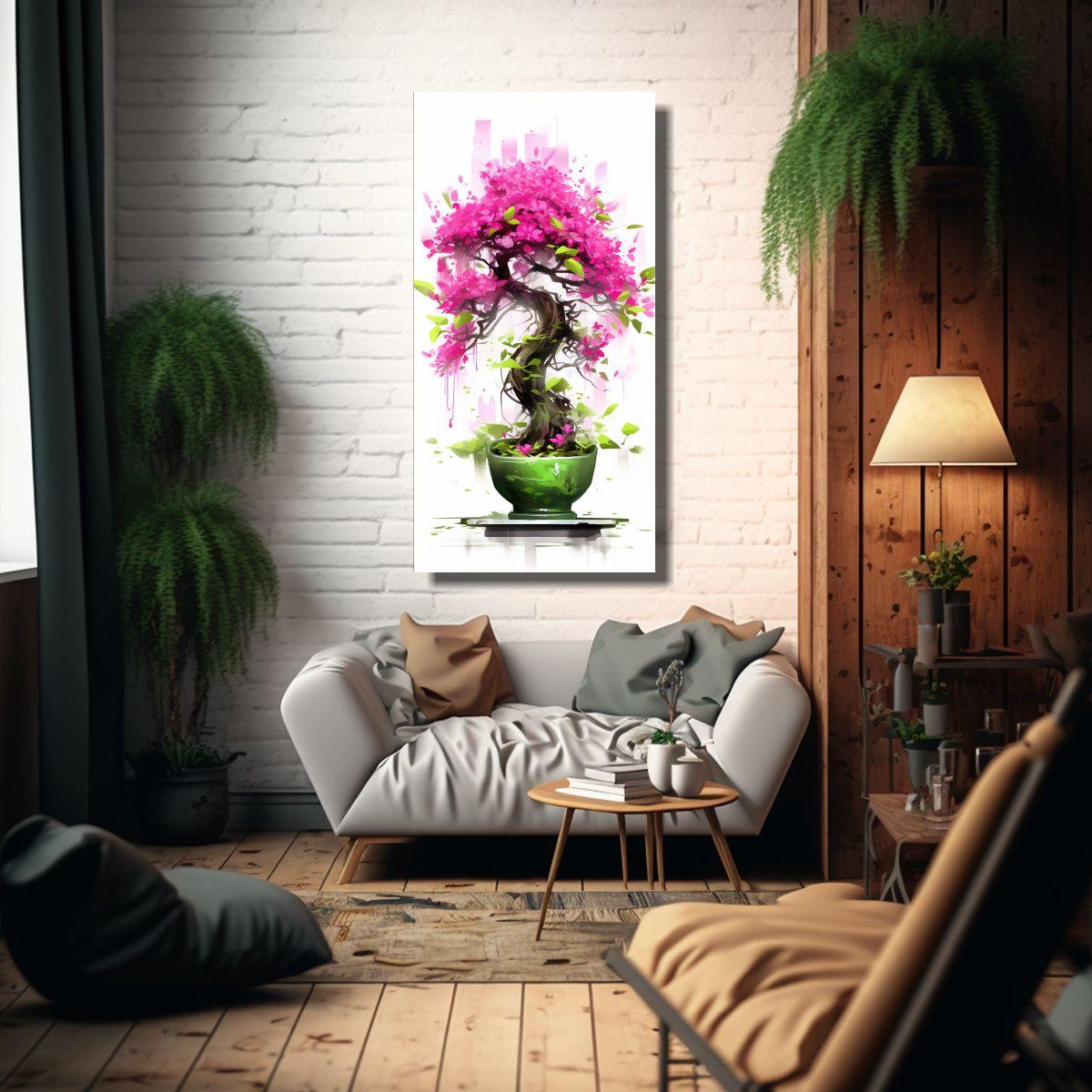 Cuadro Decorativo De árbol De Bonsái 60x120cm-2