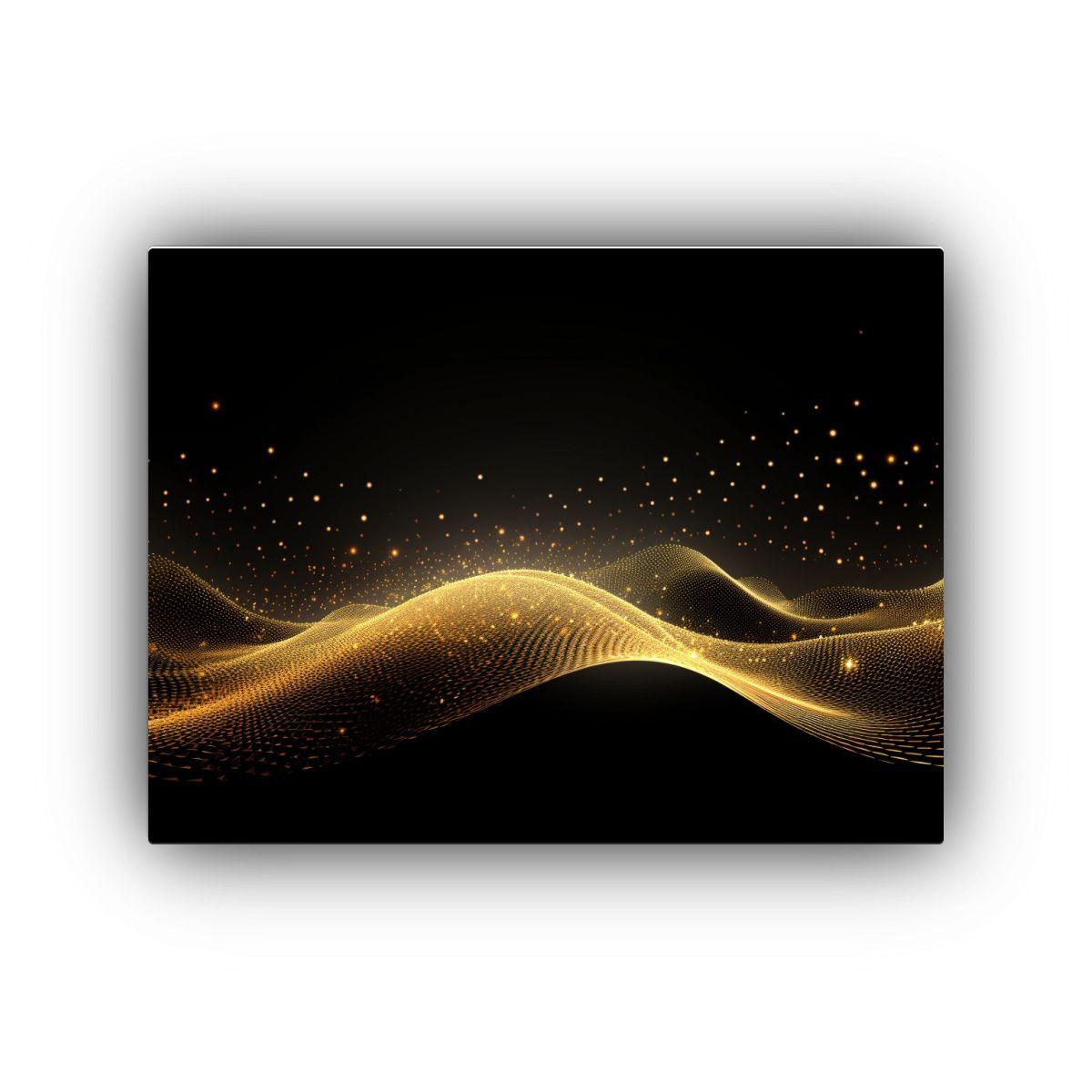 Cuadro Vintage Abstracto En Lienzo Estilo Dorado Con Luz. 45x30cm-0