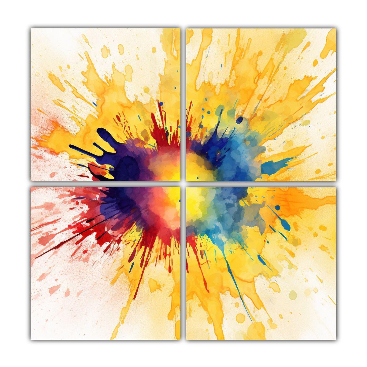 Cuatro Lienzos De Tela Con Patrón Intenso 200x200 Cm-0
