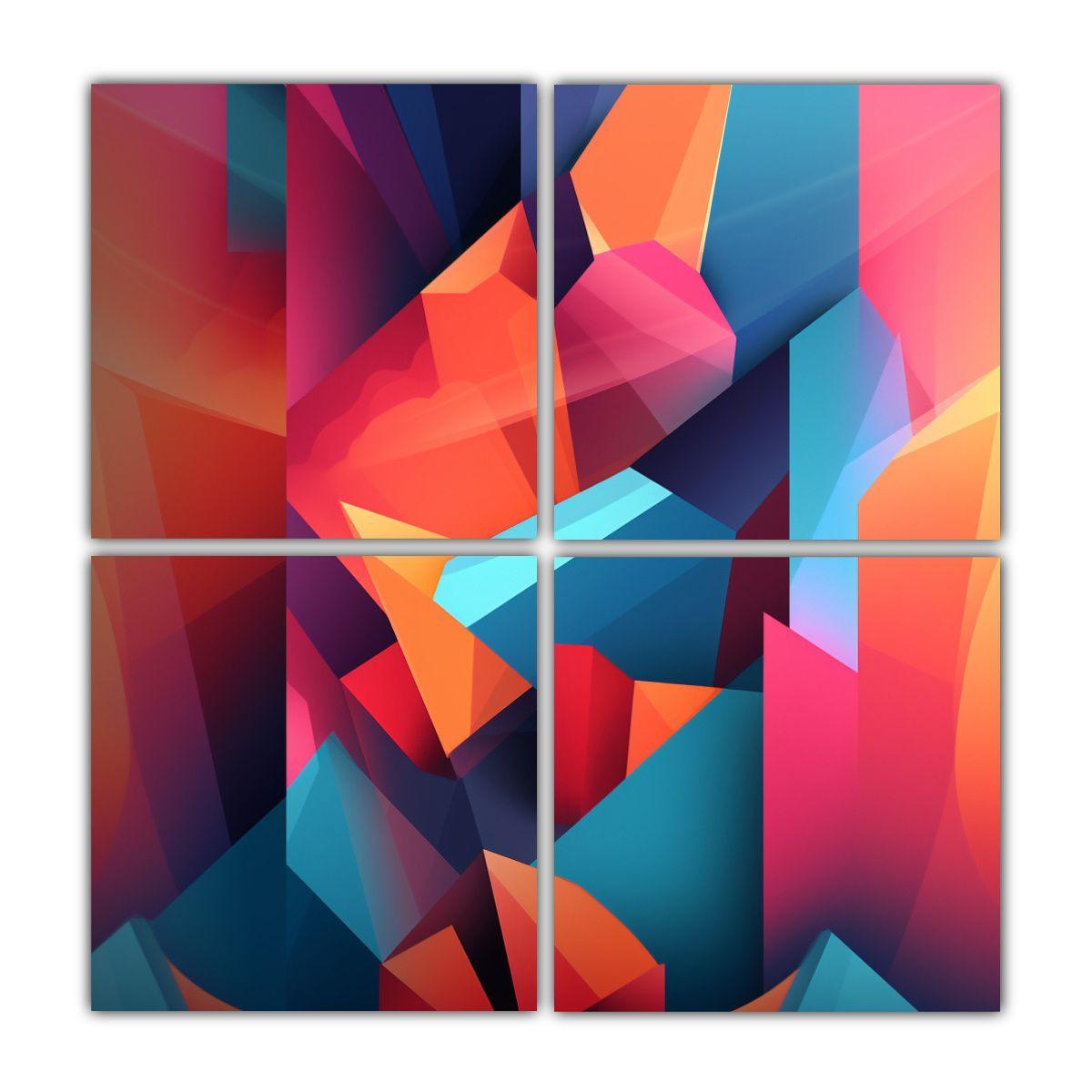 4 Cuadro Expresión Mural Sumérgete En El Mundo 100x100 Cm-0