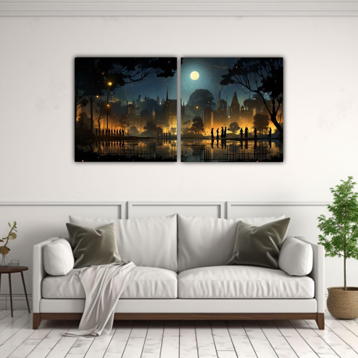 Cuadros Tonos Modernidad Crea Una Pintura 60x30 Cm-2