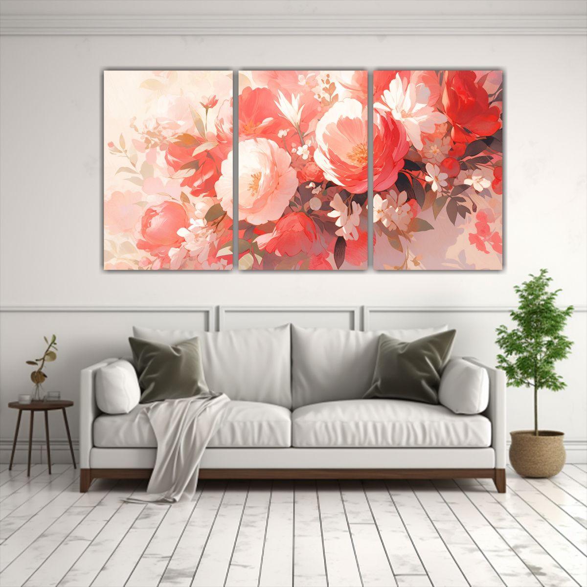 Pintura De Flores En Lienzo En La Decoración 240x120 Cm-2