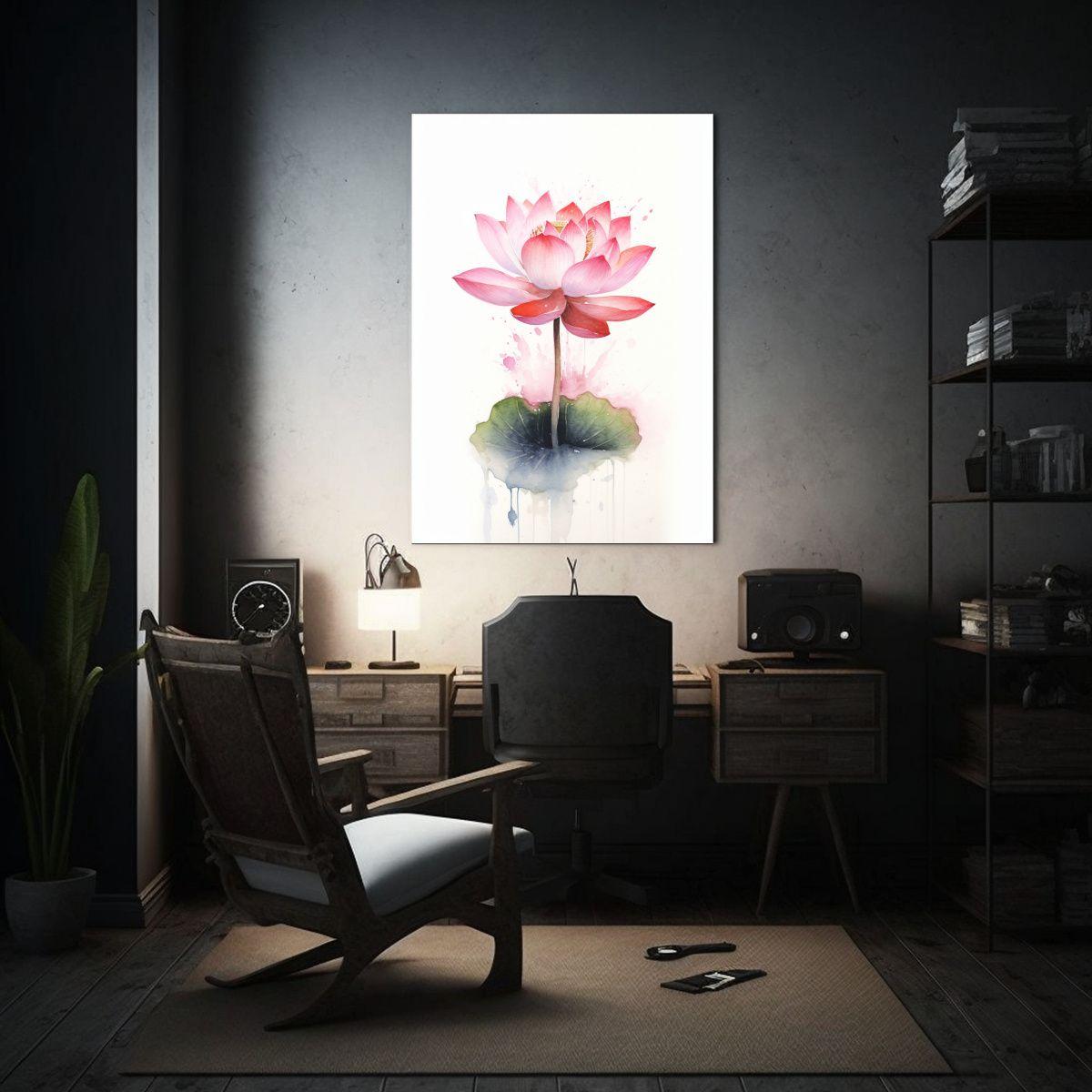Tela En Bastidor: Cuadro Acuarela Exuberantes 50x65cm-2