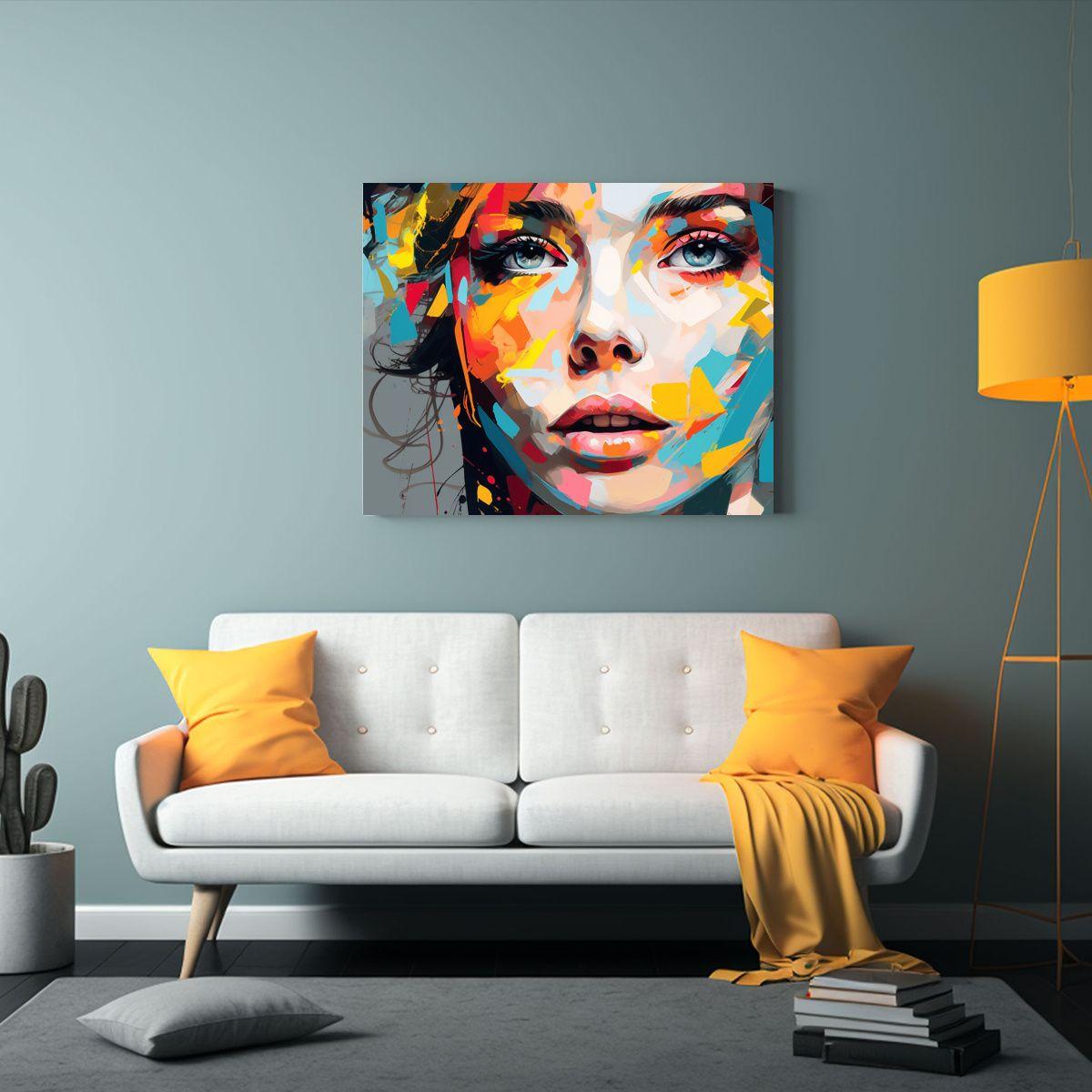 Cuadros Abstractos Estilo Galería Para Salón Con Retratos  65x50cm-2