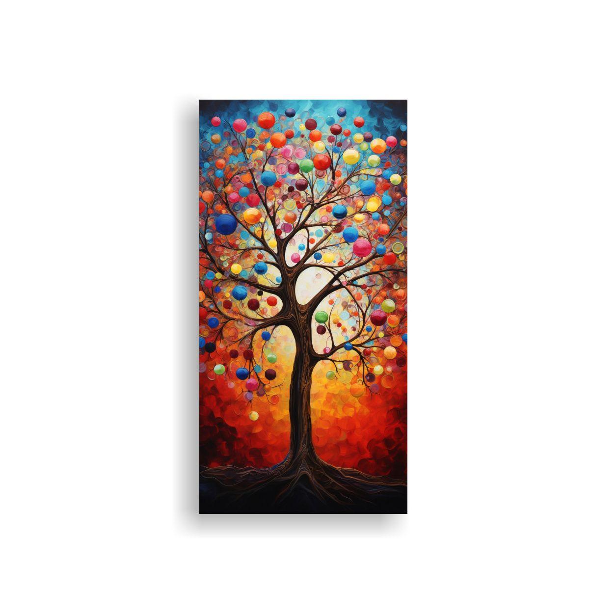 Pintura Abstracta De árbol De La Vida En Colores 20x40cm-0