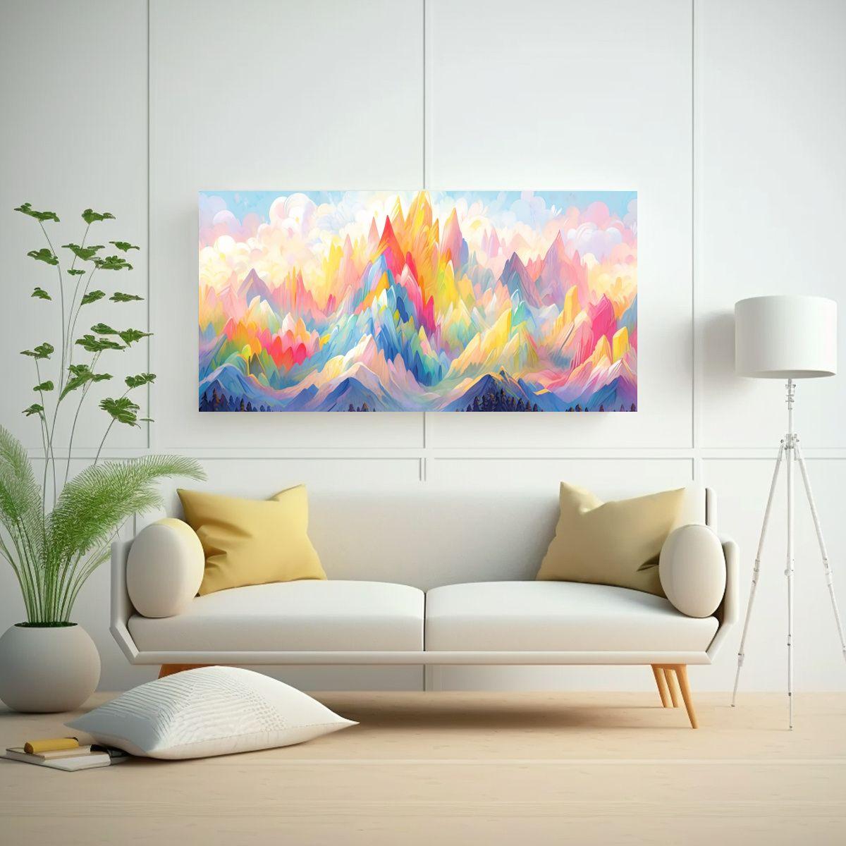Pinturas De Tela En Bastidor Escena De Picos Y Cor 120x60cm-2