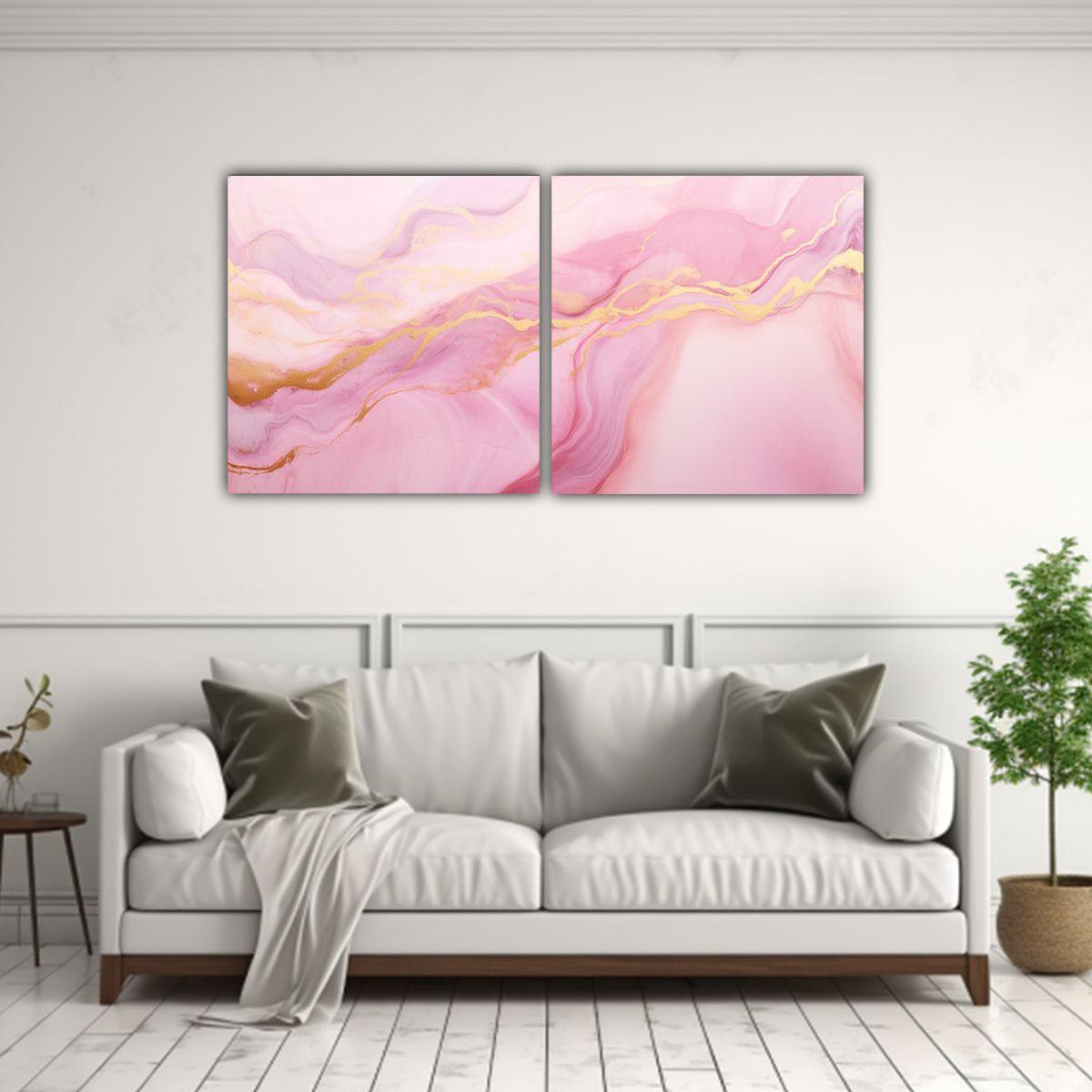 Arte De Pared Abstracción Única Fondo Mármol 120x60 Cm-2