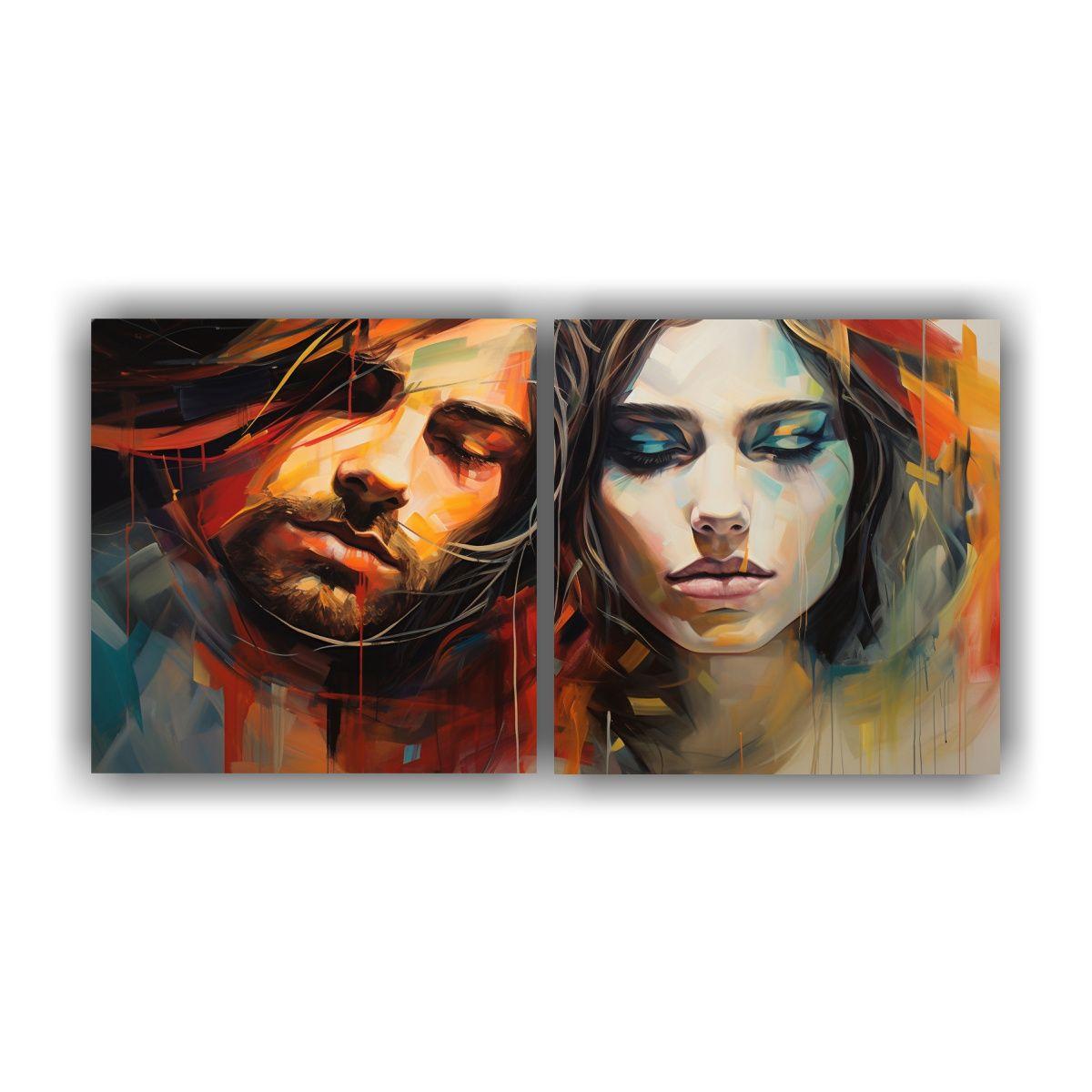 Pinturas Abstractas Parejas Arte Gráfico De Alta 80x40 Cm-0