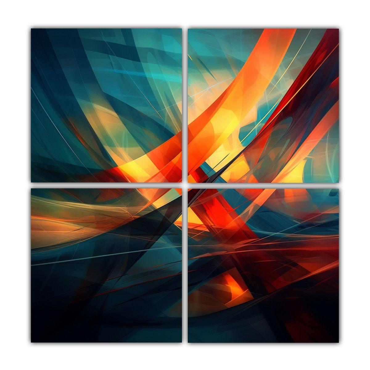 Pintura Decorativa Abstracta Con Composición 40x40 Cm-0