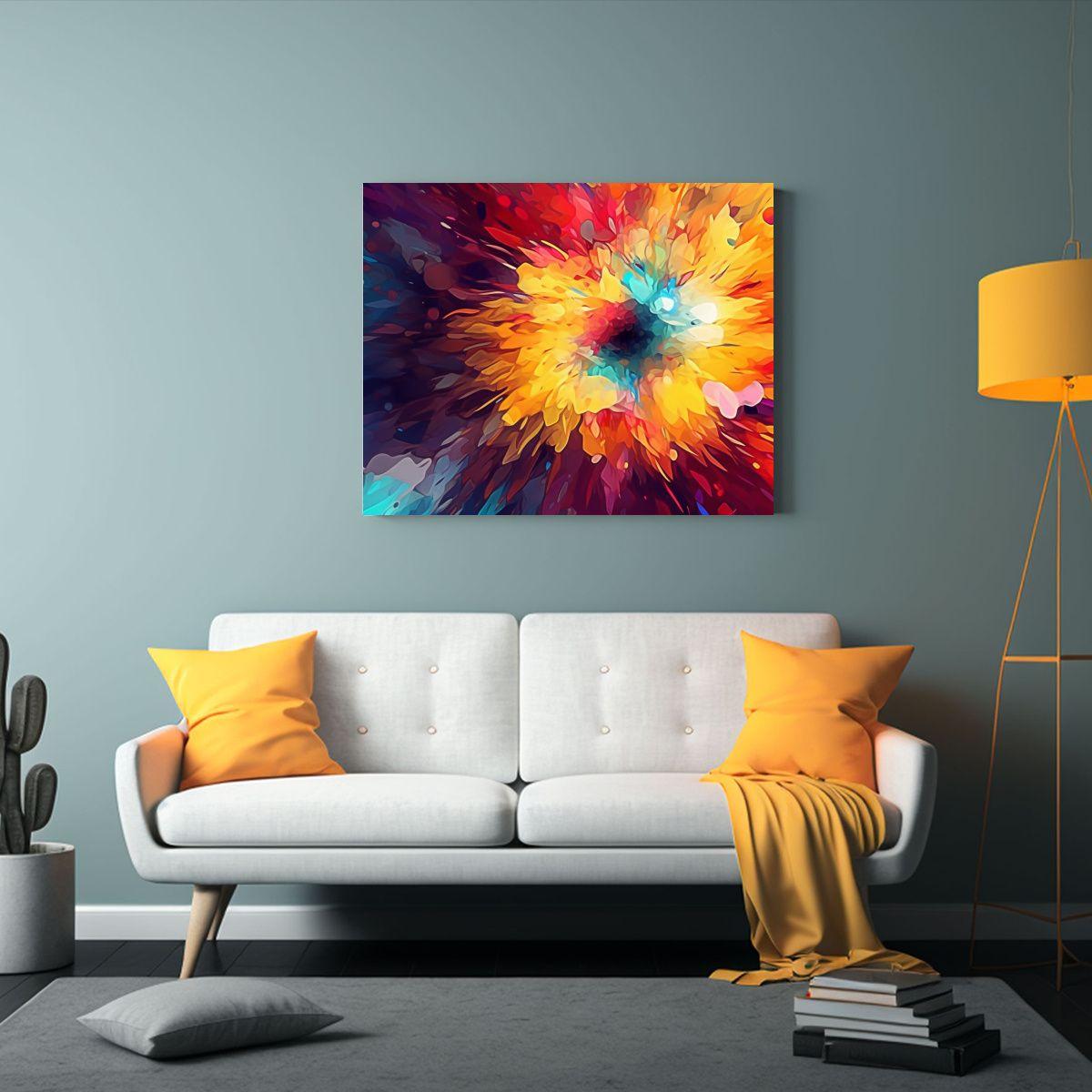 Pinturas Decorativas De Arte Abstracto Colorido Con Sensibil 120x80cm-2