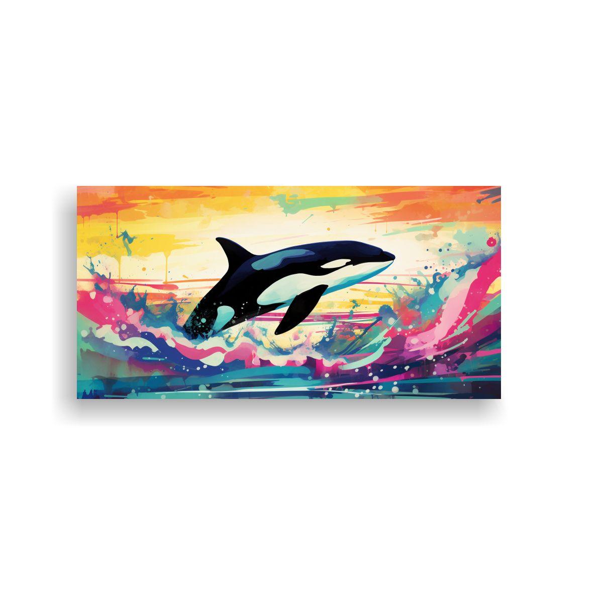 Cuadro Orca En Colores Tintados Y Soleados Neo 120x60cm-0