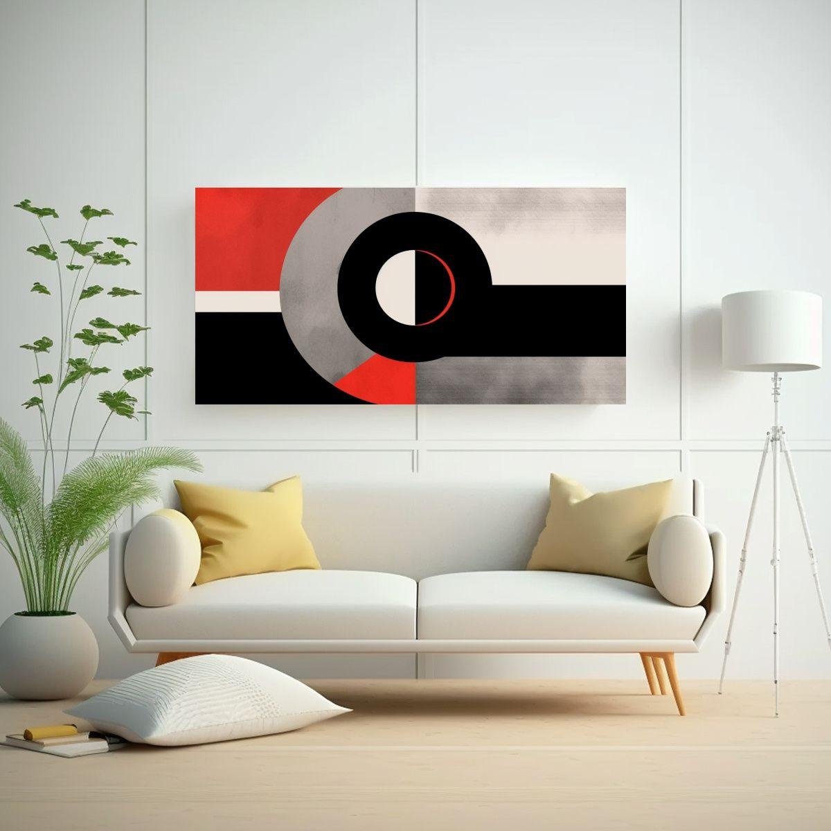 Cuadro Fotografía Abstracto Rojo Gris Negro 60x30cm-2