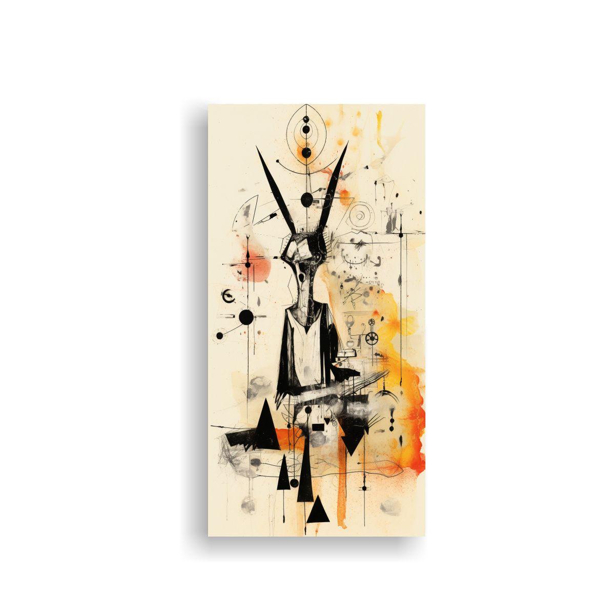 Lienzo De Tela Expresión Minimalista Con Motivos 80x160cm-0