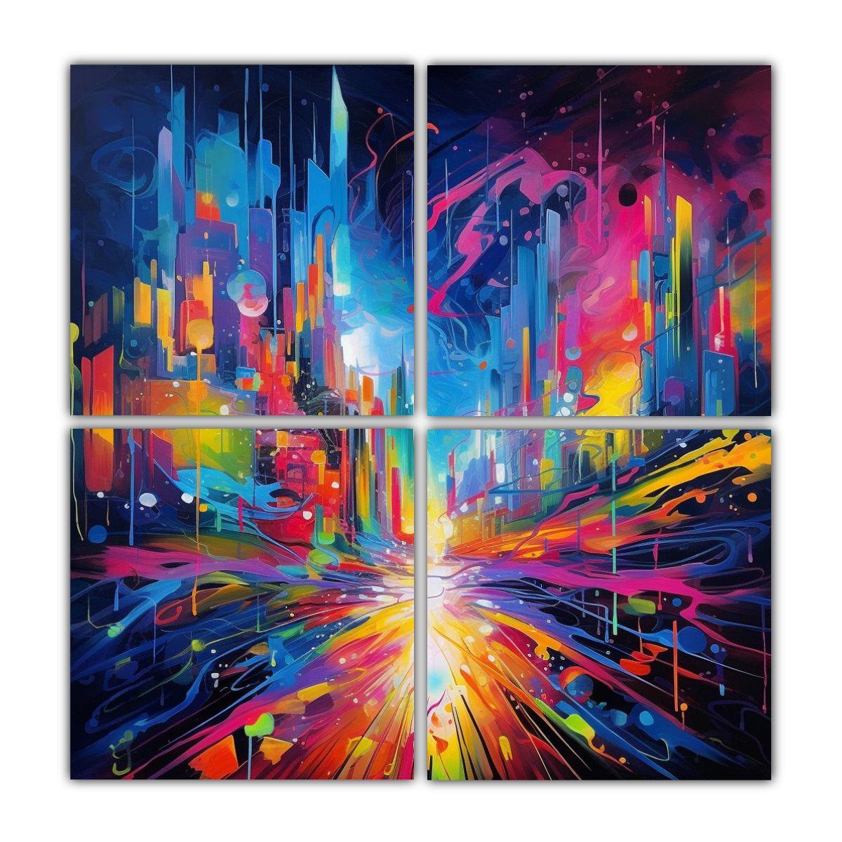 Cuadros Abstractos Pop Art, Representación 140x140 Cm-0