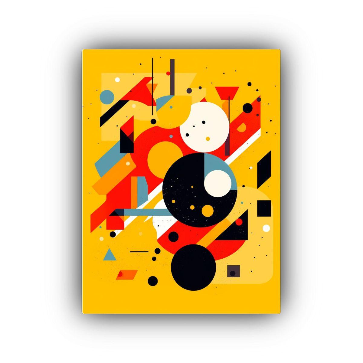 Cuadro De Tela Juvenil Con Formas Básicas Suaves 60x90cm-0