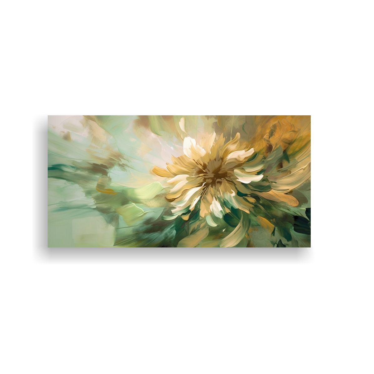 Pintura Abstracta Floral Verde Marrón Cuadro 100x50cm-0