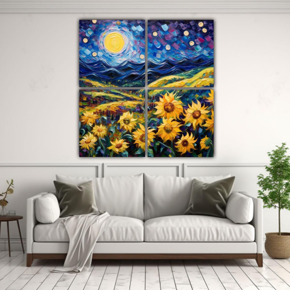 Pintura Conceptual Hogar Deco Inspirada En Van 180x180 Cm-2