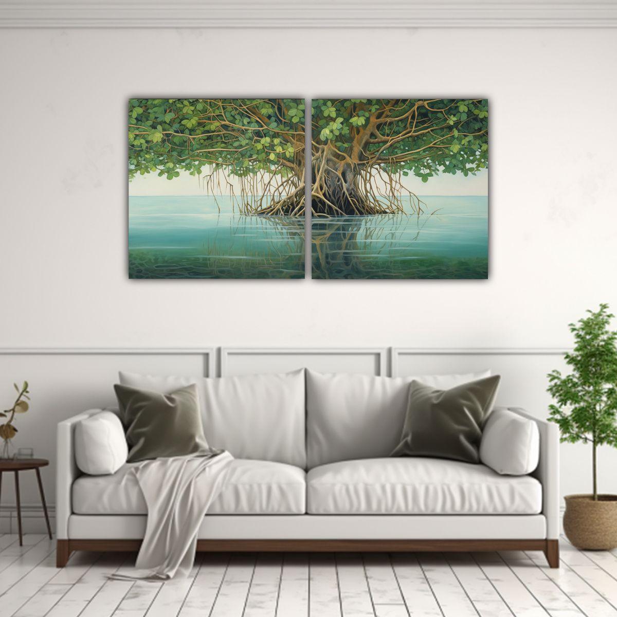 Conjunto 2 Telas Bastidor Modernos Estrellados 100x50 Cm-2