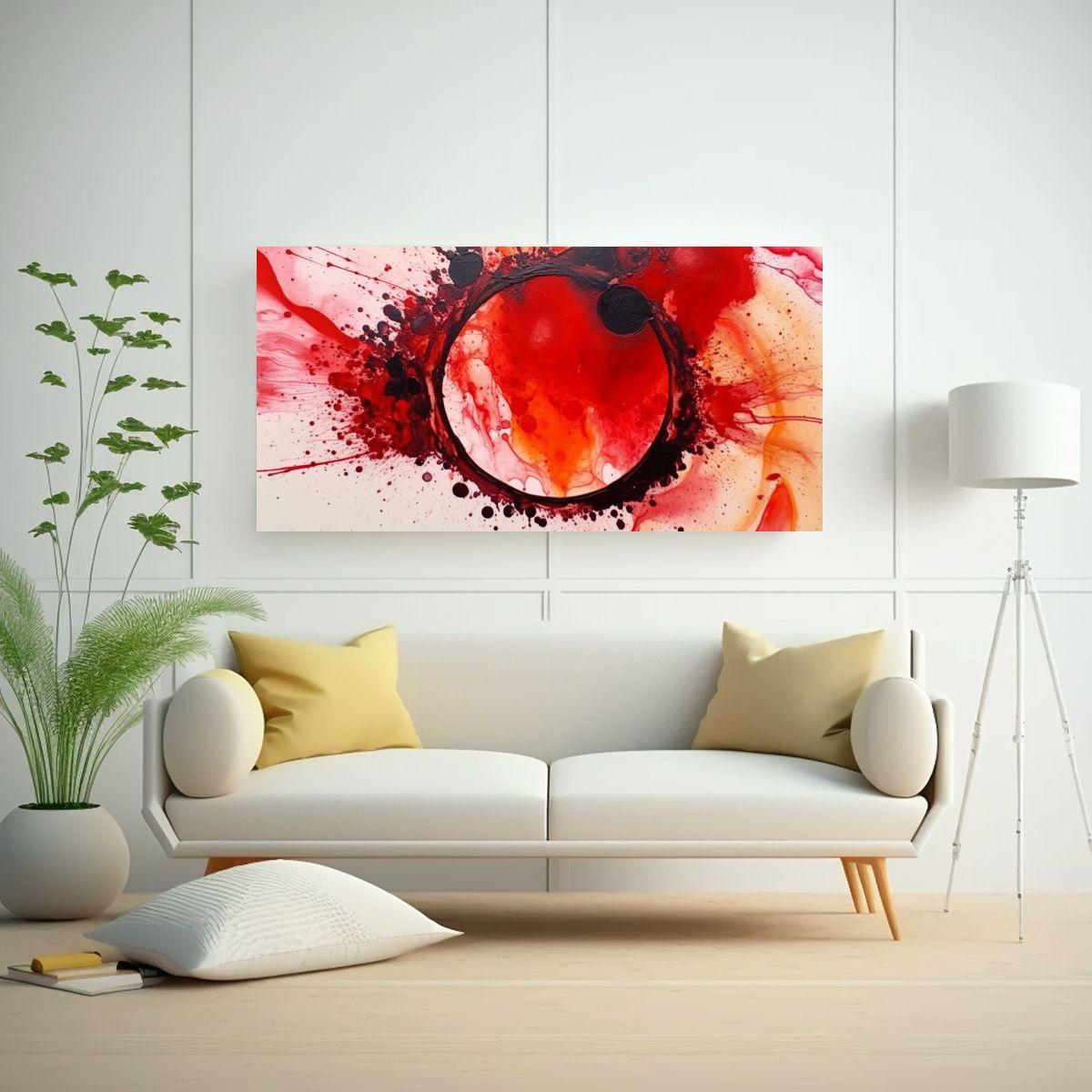 Pintura Refinada De Tinta Alcohol En Círculo 160x80 Cm-2