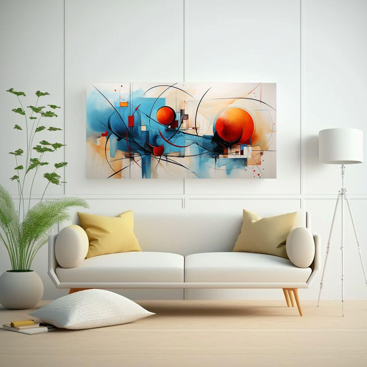 Pintura Abstracta Resaltada Por Pigmentos 80x40 Cm-2