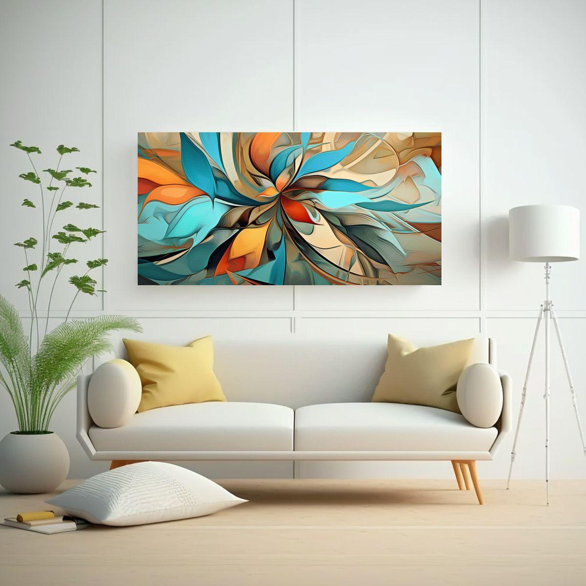Cuadro Abstracto Impactante De Una Planta 100x50cm-2