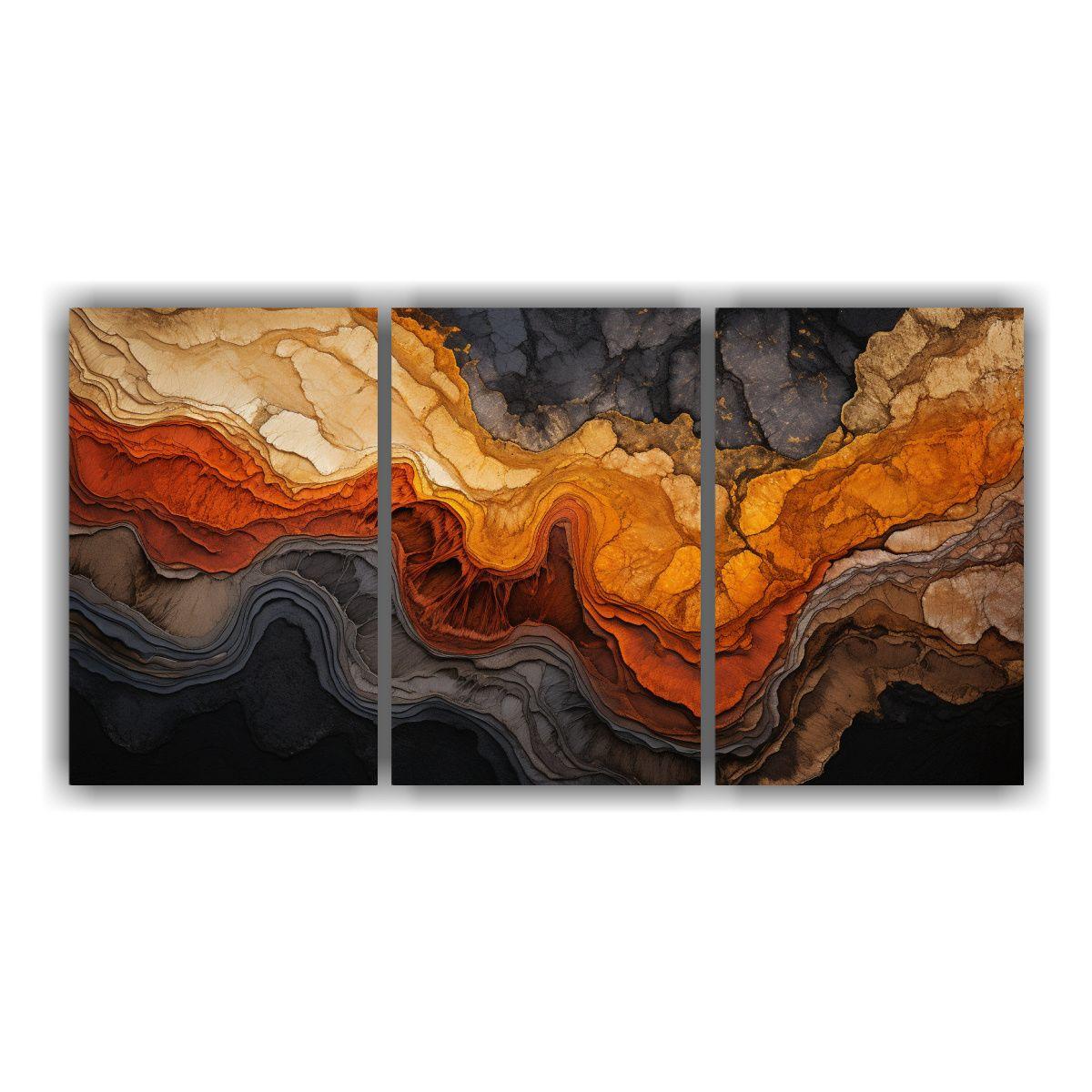 Conjunto 3 Cuadros Fotografía Única Núcleos 90x45 Cm-0