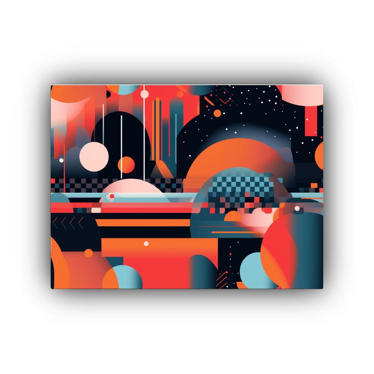 Pintura Decorativa Abstracta De Ambiente Virtual Con Forma A 40x30cm-0