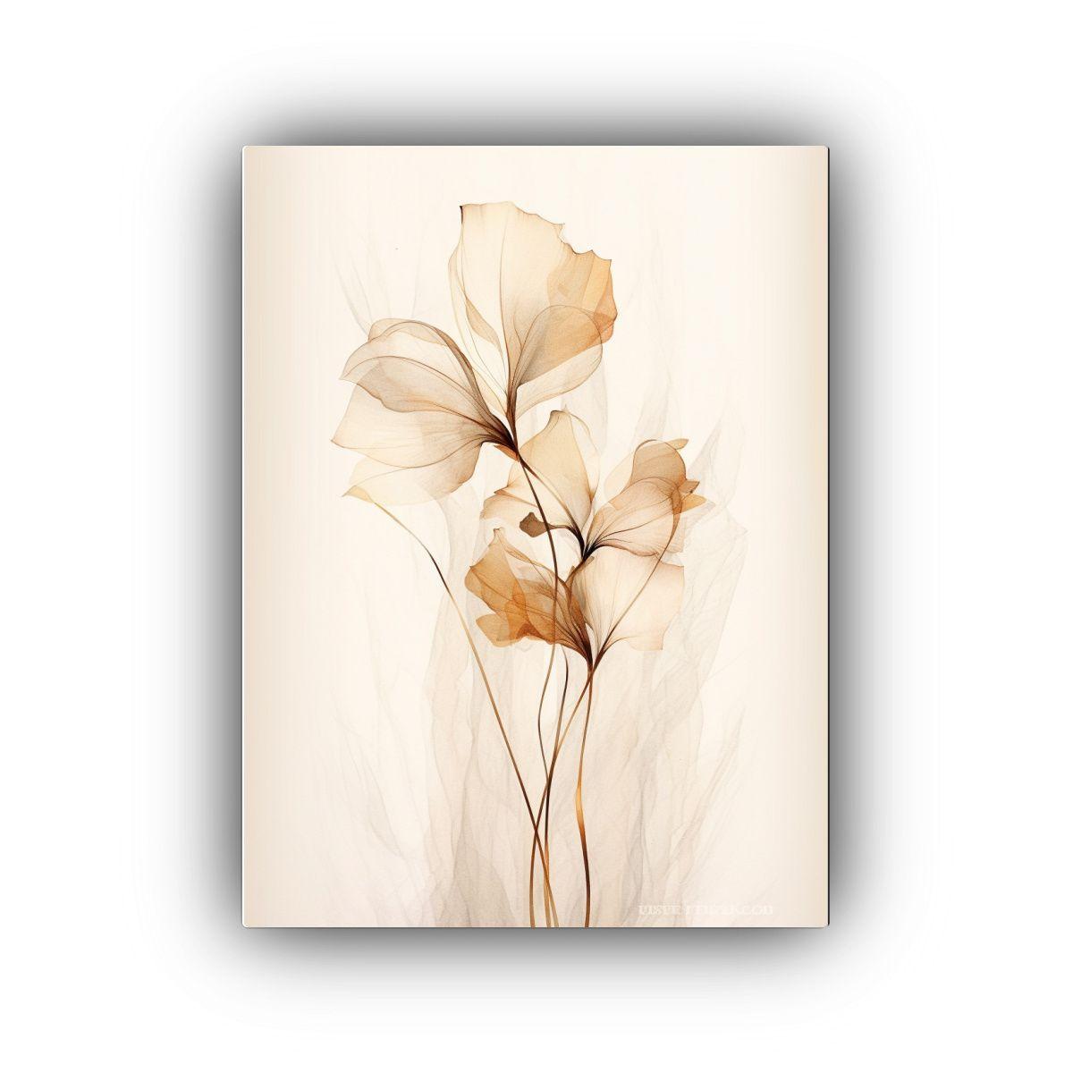 Pintura Abstracta Botánica Línea Minimalista 40x50cm-0