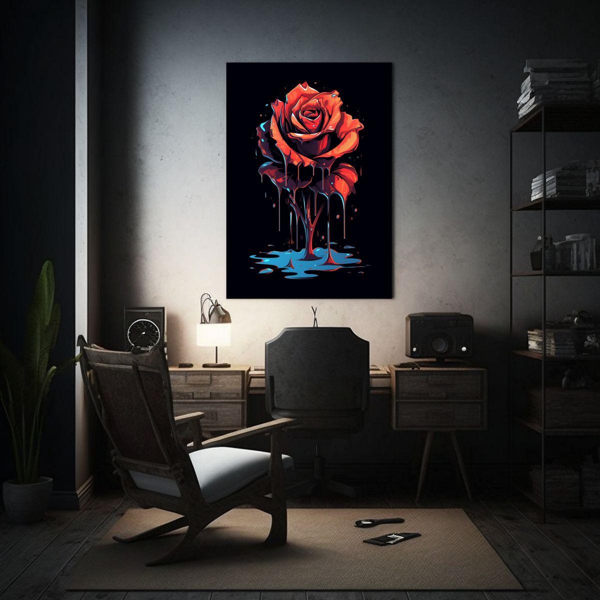Cuadro Lienzo Arte Finas Líneas Rosa 20x30cm-2