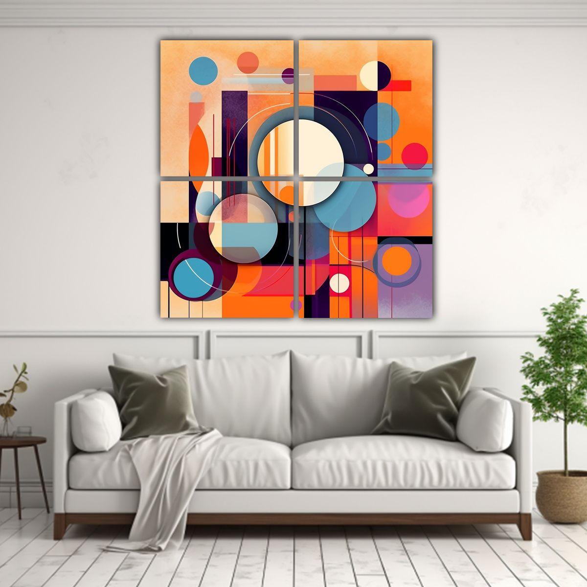 Cuadro Moderno Surrealista Con Formas Orgánicas 60x60 Cm-2