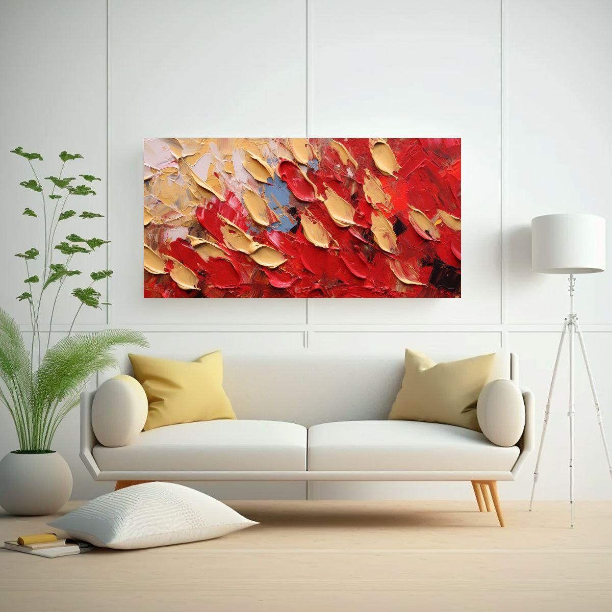 Pintura Abstracta En Estilo óleo Con Textura 40x20cm-2