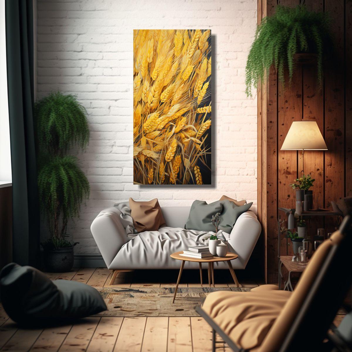 Pintura Abstracta De Granos De Arroz Estilo óleo 30x60cm-2
