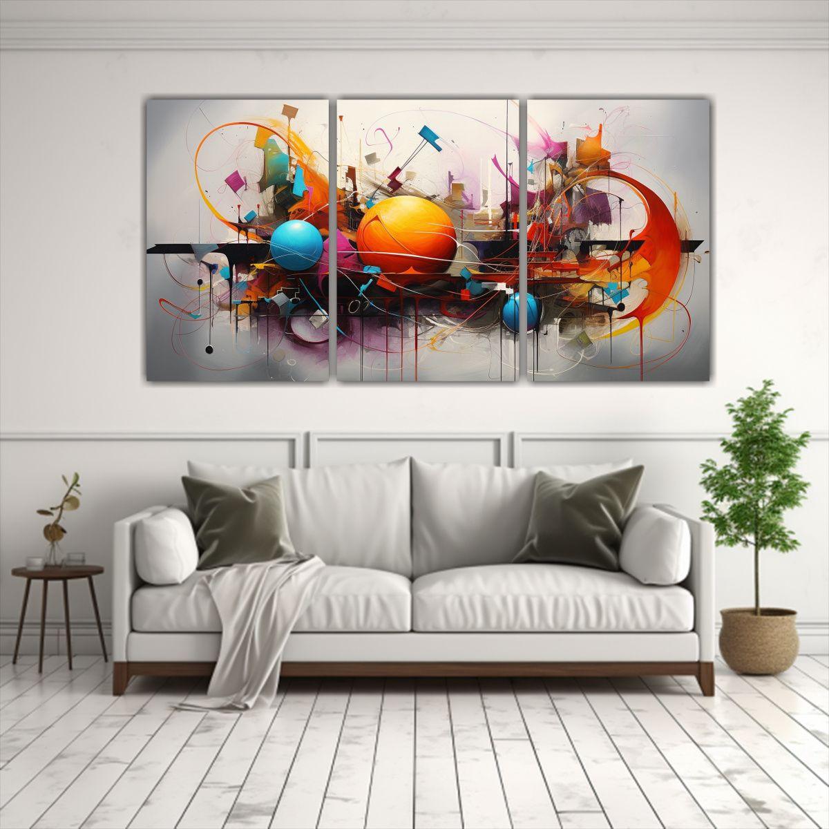 Cuadro De Abstracción Street Art Barato 180x90 Cm-2