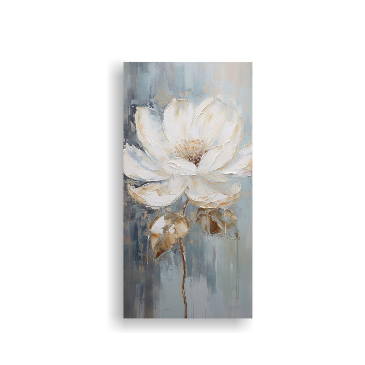 Pintura Vintage De Loto Blanco En Lienzo, Estilo 50x100cm-0