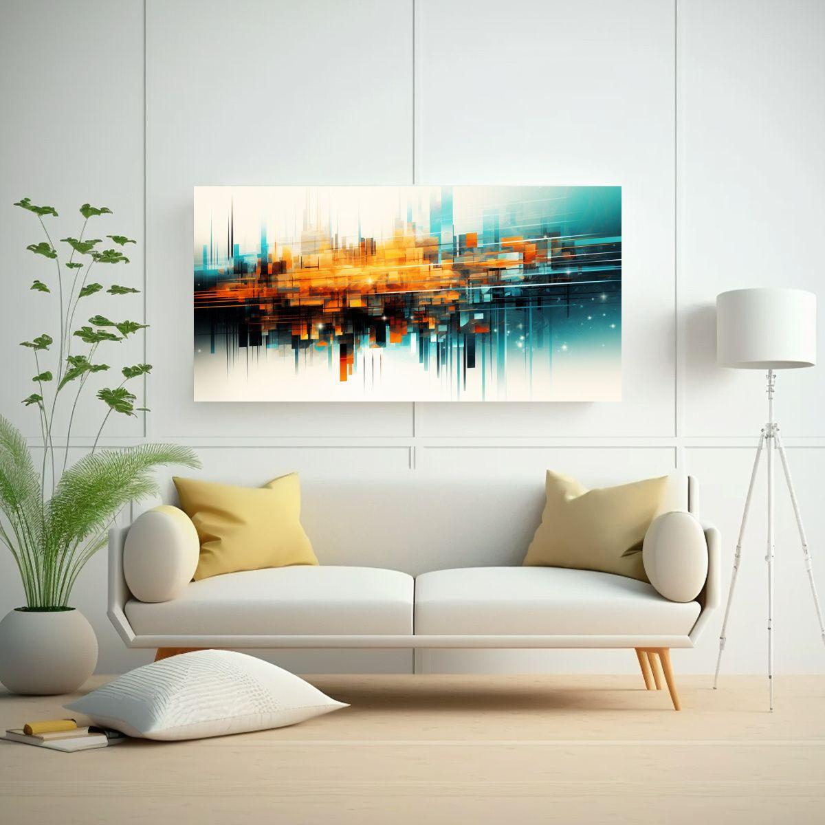 Impresión Digital Abstracta Futurista Estilo 120x60 Cm-2