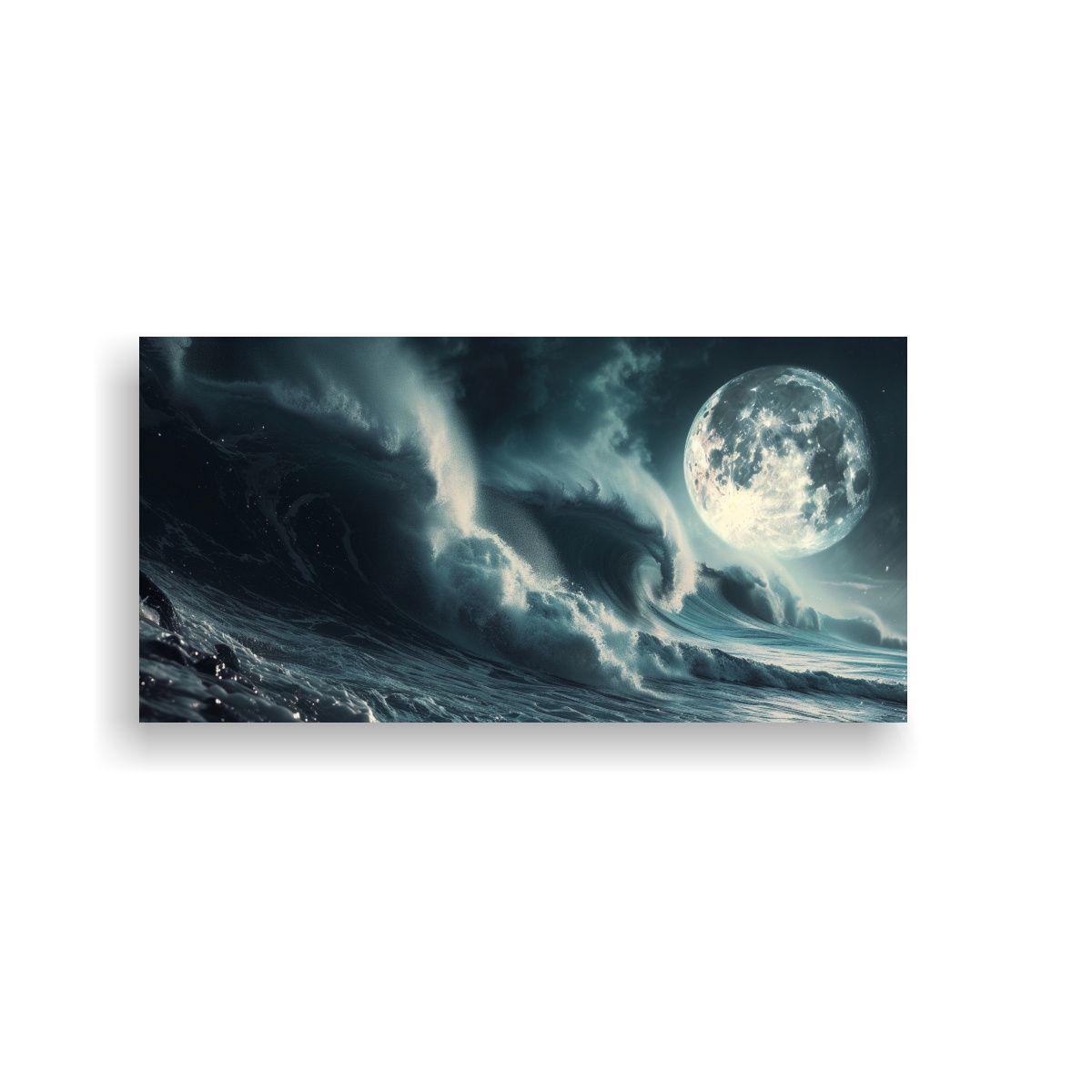 Pintura Decorativa: Colisión Lunar Con La Tierra 100x50cm-0