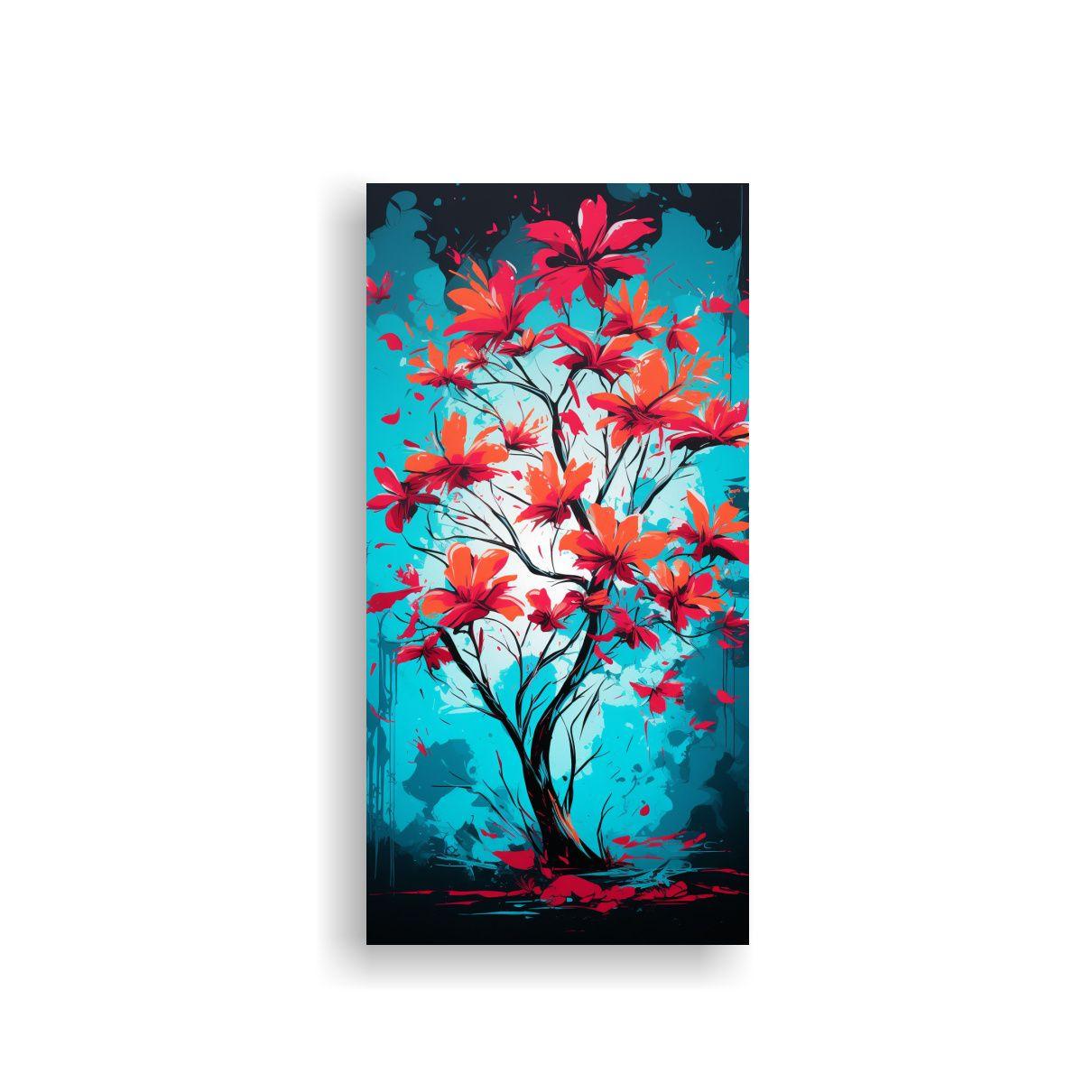 Lienzo Acuarela Bastidor De Madera Árbol De Mango 20x40cm-0