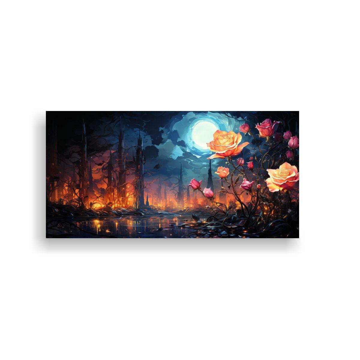 Pintura Decorativa Estilo Rose Van Gogh, Alta 100x50 Cm-0