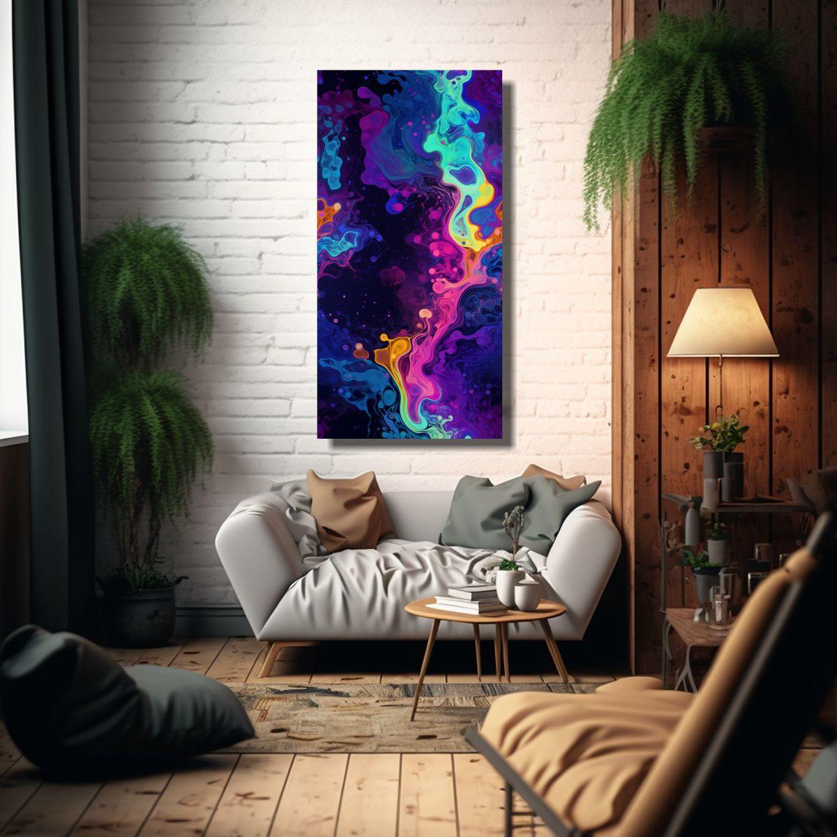 Pinturas De Decoración Surrealista En Tie Dye 80x160cm-2