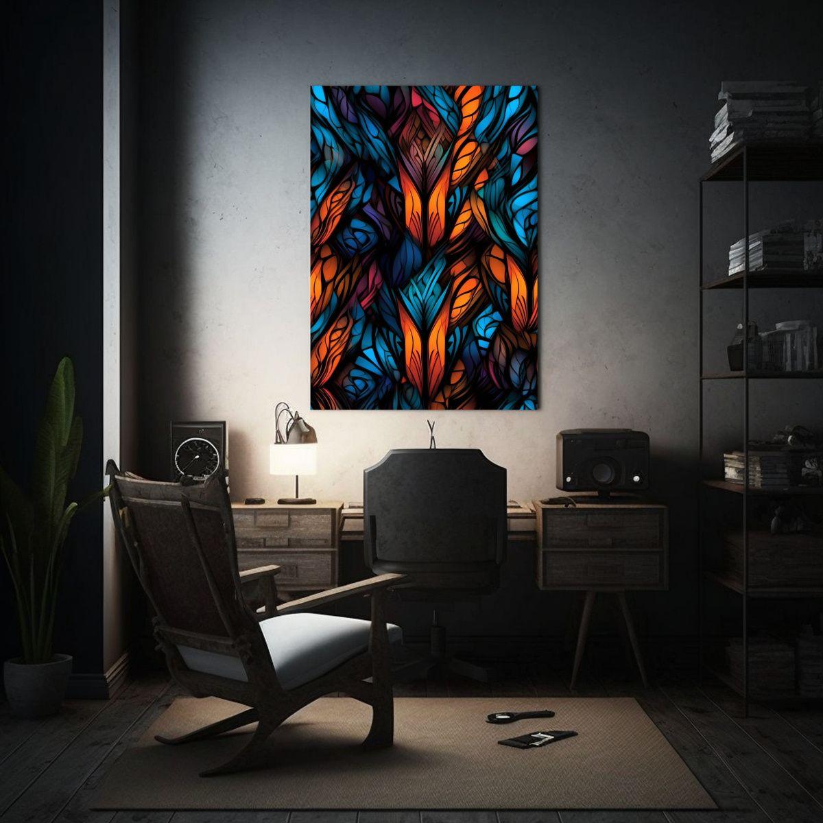 Pintura Decorativa Fractal Line Art En Tela 50x65cm-2