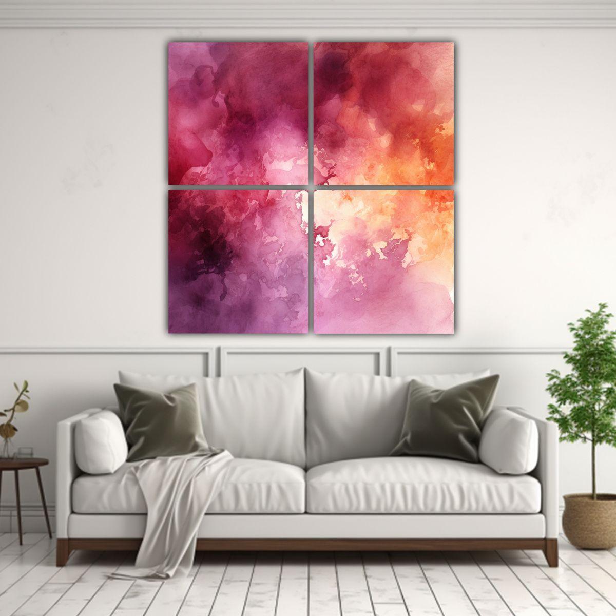 Cuatro Telas En Bastidor Espectacular Co Fondo 180x180 Cm-2