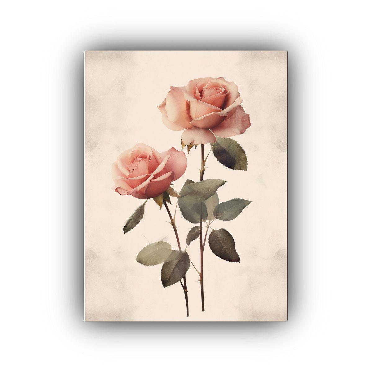 Impresión Artística De Rosas Con Estilo 60x90cm-0