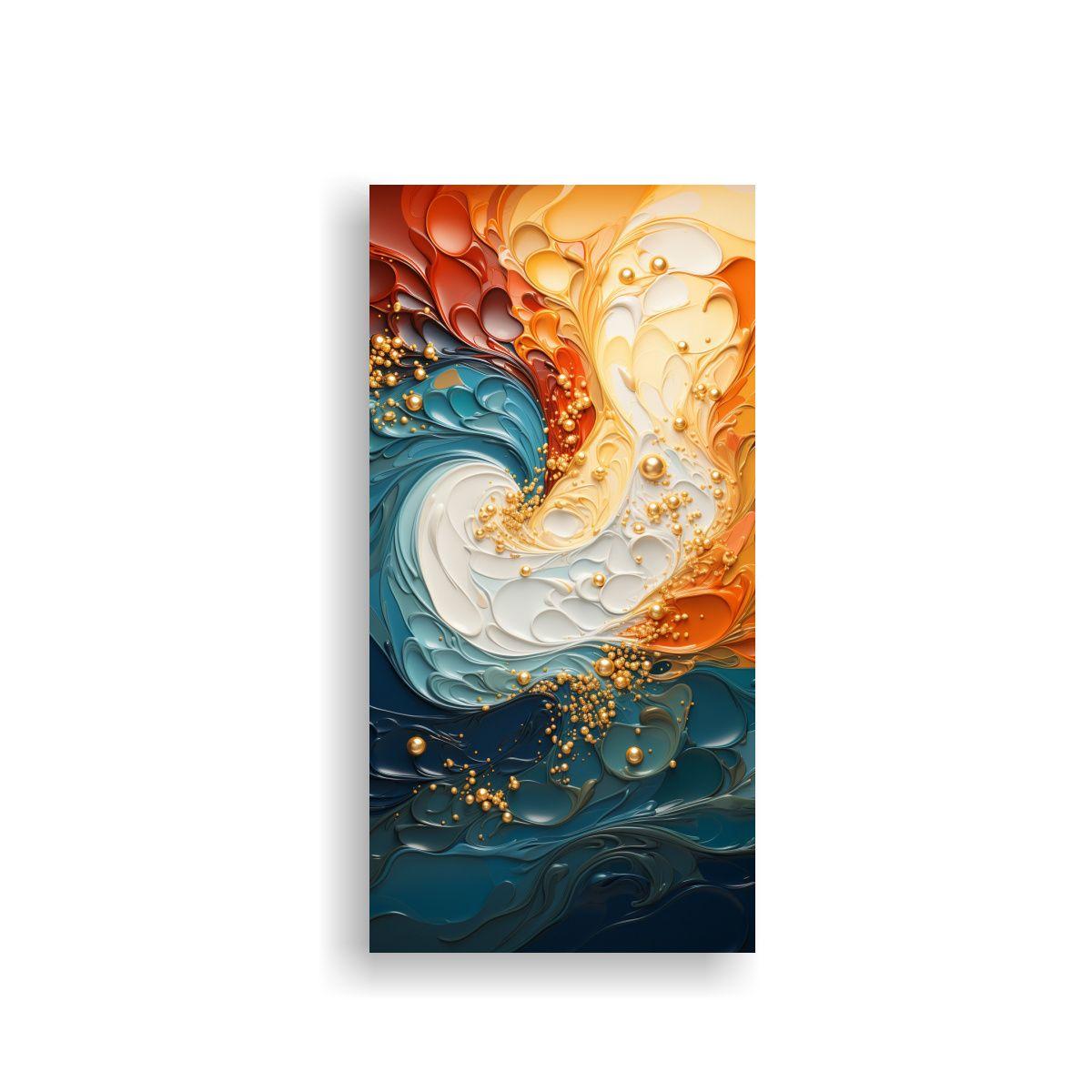 Pintura Artesanal De Vanguardia: Saludo De Año 20x40cm-0