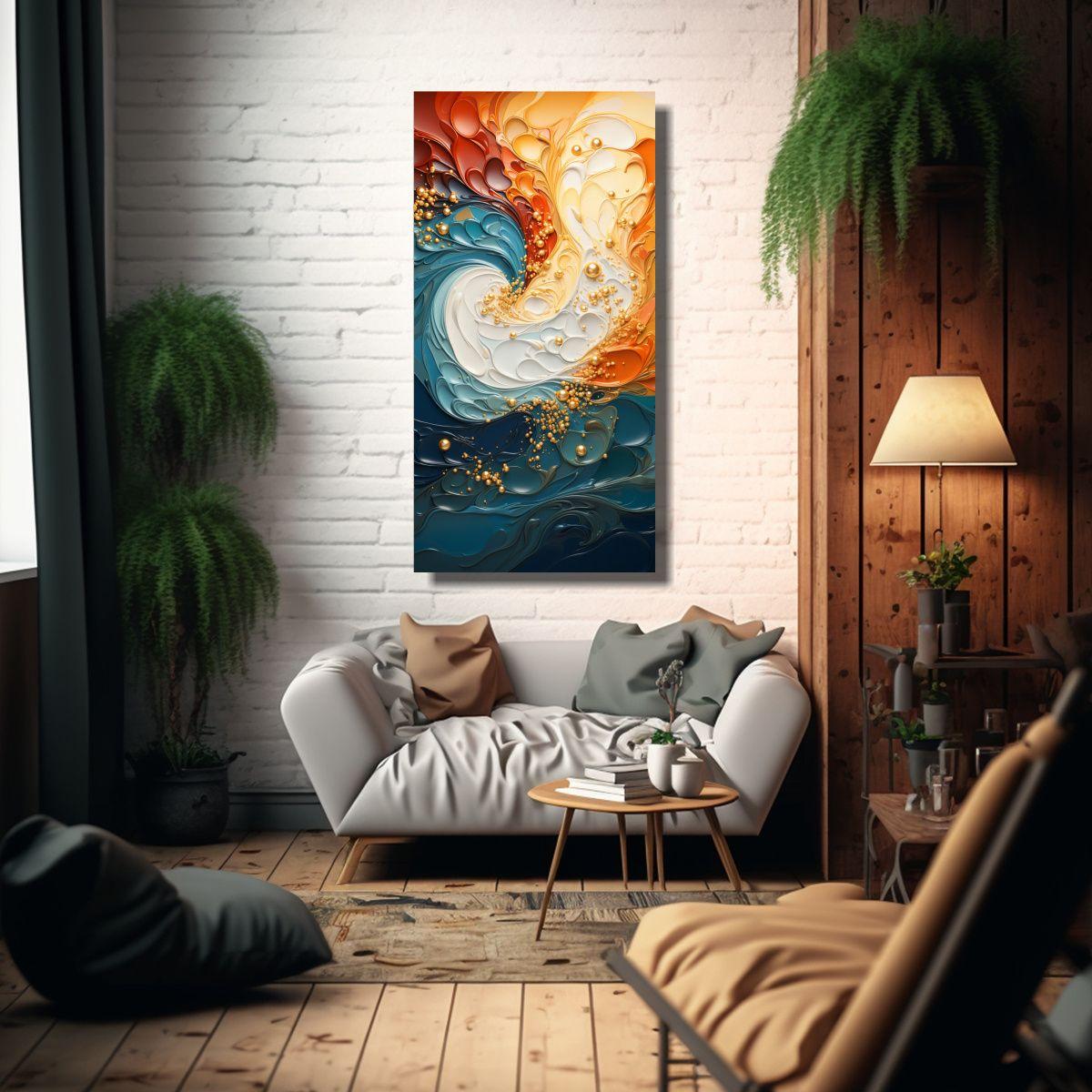 Pintura Artesanal De Vanguardia: Saludo De Año 20x40cm-2