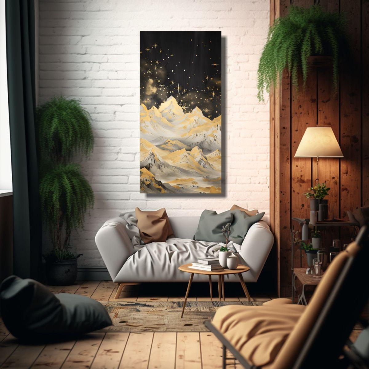 Lienzo De Tela Diseño Habitación Con Paisaje 40x80cm-2