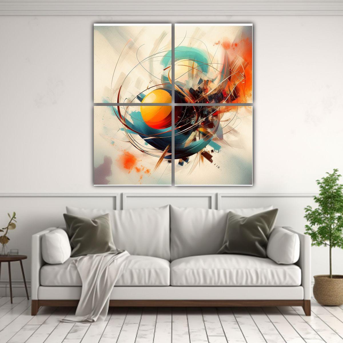 Cuatro Lienzos De Tela Fotografía Abstracta De 140x140 Cm-2