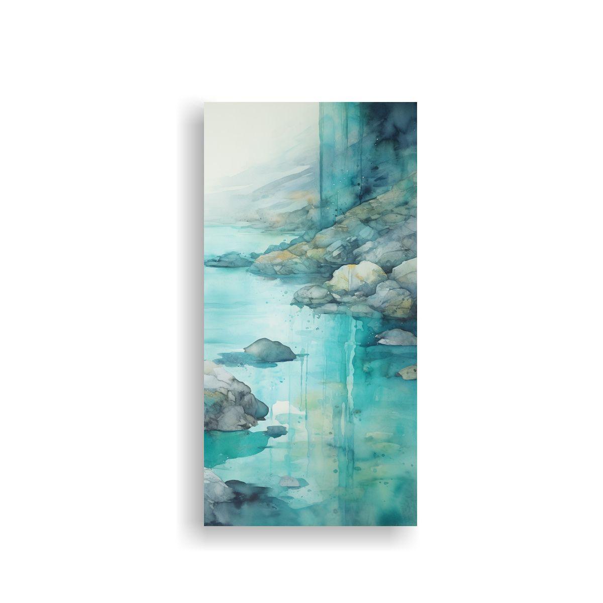 Pintura Arte Diseño Efecto Visual En Turquesa, Ve 70x140cm-0