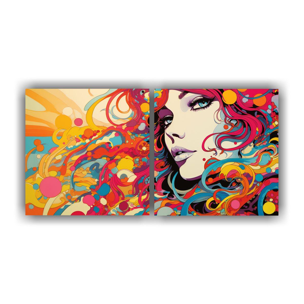 Pinturas De Decoración De Dos Lienzos De Tela 120x60 Cm-0